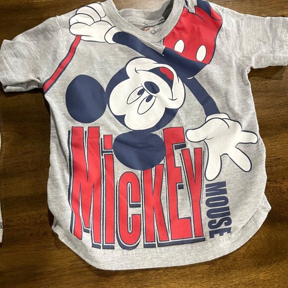 Disney Baby Mickey Mouse & Friends Bundle - Tank & T-Shirt Set 12M Gray Cotton B - Picture 4 of 5